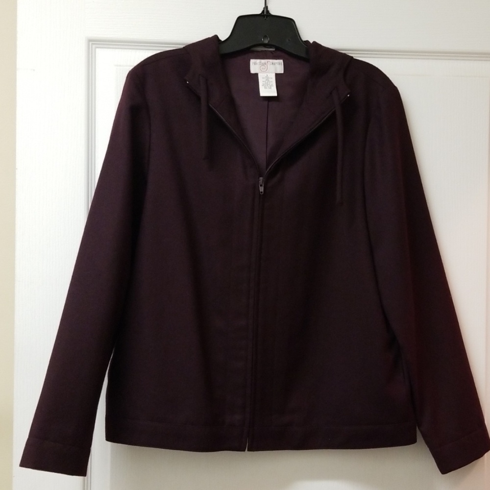 Deep purple hooded jacket